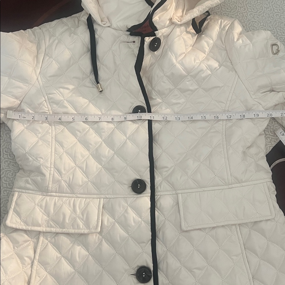 Kate Spade New York Quilted Jacket Women's Large White with Hood Quiet Luxury - Picture 12 of 13